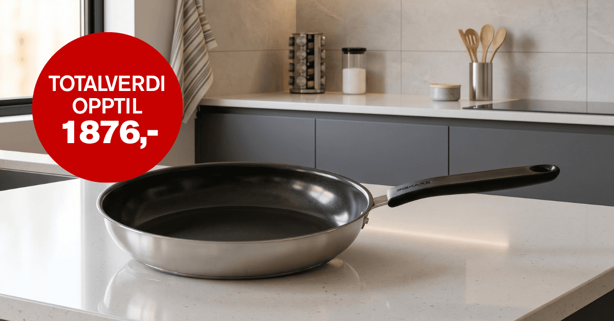Få stekepanne fra Fiskars + 3 bøker GRATIS*