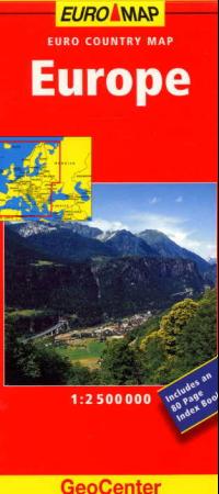 Europa oversiktskart GEO 1:2,5 mill (Kart, falset)