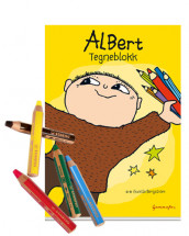 Albert Åberg tegneblokk og fargestifter av Gunilla Bergström (Pakke)